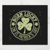 Geborenes Glück am St. Patrick's Day Bierflaschenetikett (Einzelnes Label)