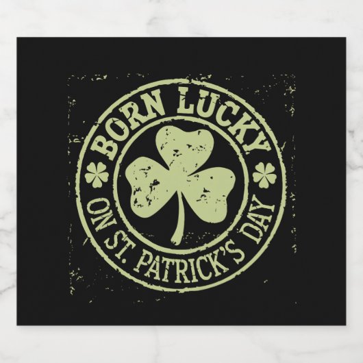 Geborenes Glück am St. Patrick's Day Bierflaschenetikett (Einzelnes Label)