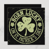 Geborenes Glück am St. Patrick's Day Einladung (Vorne/Hinten)