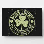 Geborenes Glück am St. Patrick's Day Fotoplatte (Vorderseite)