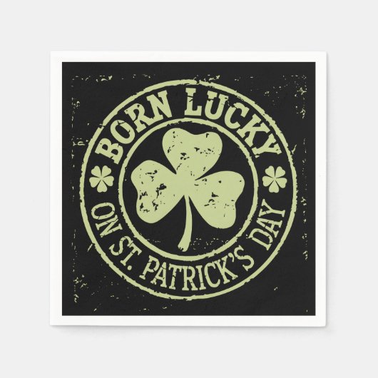 Geborenes Glück am St. Patrick's Day Serviette (Vorderseite)