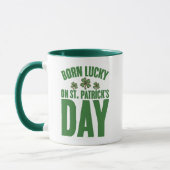 Geborenes Glück am St. Patrick's Day Tasse (Links)
