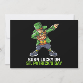 Geborenes Glück am St. Patrick's Day zum Geburtsta Einladung