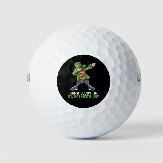 Geborenes Glück am St. Patrick's Day zum Geburtsta Golfball (Vorderseite)