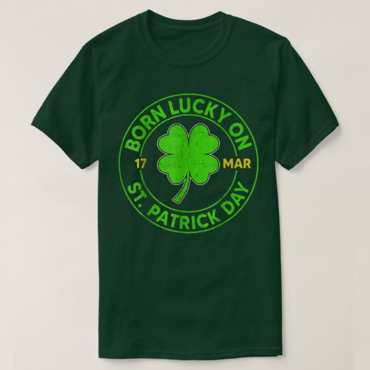 Geborenes Glück auf 17 Mar St Patrick Day Funny Bi T-Shirt (Design vorne)