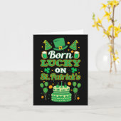 Geborenes Glück auf St Paddy's. Geburtstag Karte (Gelbe Blume)