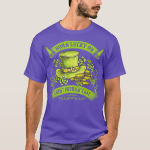Geborenes Glück auf St. Patricks Day Funny Geburts T-Shirt