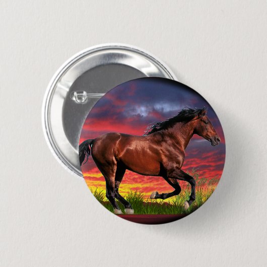 Geborenes Gratis-Pferd Button (Vorne & Hinten)