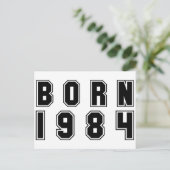 Geborenes im Jahre 1984 Schwarzes Postkarte (Stehend Vorderseite)