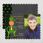 Geborenes Irish Birthday Party Foto Einladung (Vorne/Hinten)