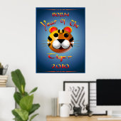 Geborenes Jahr der Tigerausdruck Poster (Heimbüro)
