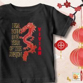 GEBORENES Jahr des Drachen mit dem Namen Unisex Baby T-shirt