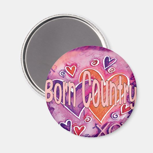 Geborenes Land Magnet (Vorderseite/Rückseite)