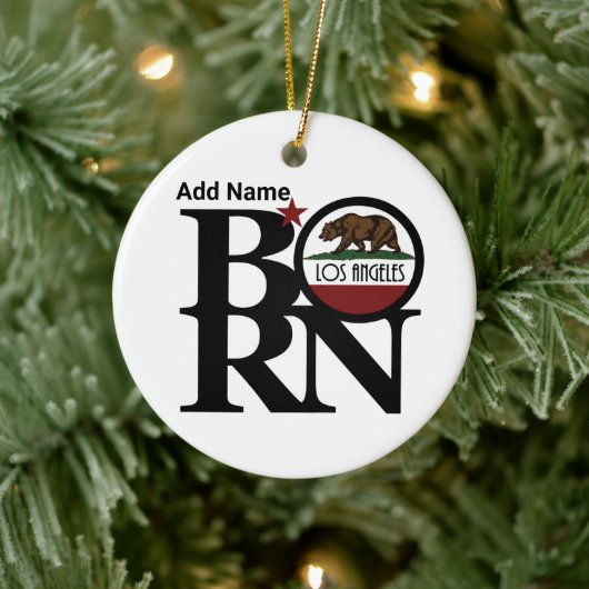 GEBORENES Los Angeles CA individuell anpassbar Keramik Ornament (Baum)