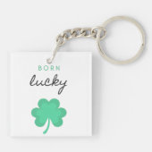 "GEBORENES LUCKY KLEEBLATT" DOPPELSEITE SCHLÜSSELA SCHLÜSSELANHÄNGER (Rückseite)
