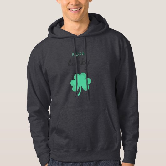 "GEBORENES LUCKY KLEEBLATT" HOODIE. HOODIE (Vorderseite)