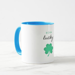 "GEBORENES LUCKY KLEEBLATT" ZWEI ZEHN TASSE. MUG TASSE