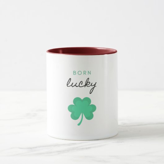 "GEBORENES LUCKY KLEEBLATT" ZWEI ZEHN TASSE. MUG TASSE (Zentrum)