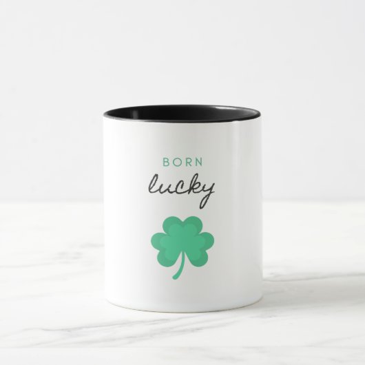 "GEBORENES LUCKY KLEEBLATT" ZWEI ZEHN TASSE. TASSE (Zentrum)