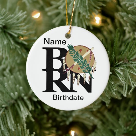 GEBORENES Oklahoma Keramik Ornament (Baum)
