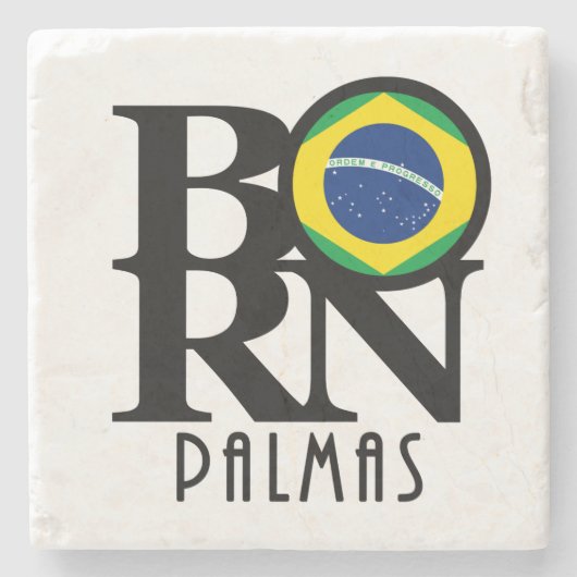 GEBORENES Palmas Brasilien Steinuntersetzer (Vorderseite)