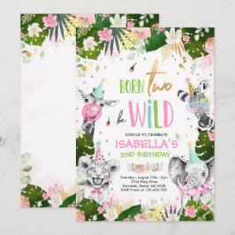 Geborenes Party "Two Be Wild Birthday Safari Anima Einladung