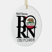 GEBORENES San Diego individuell anpassbar Keramik Ornament (Rechts)