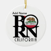 GEBORENES San Diego individuell anpassbar Keramik Ornament (Vorne)