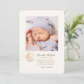Geborenes Schlafen Foto Geburtsankündigung Ankündigung (Stehend Vorderseite)