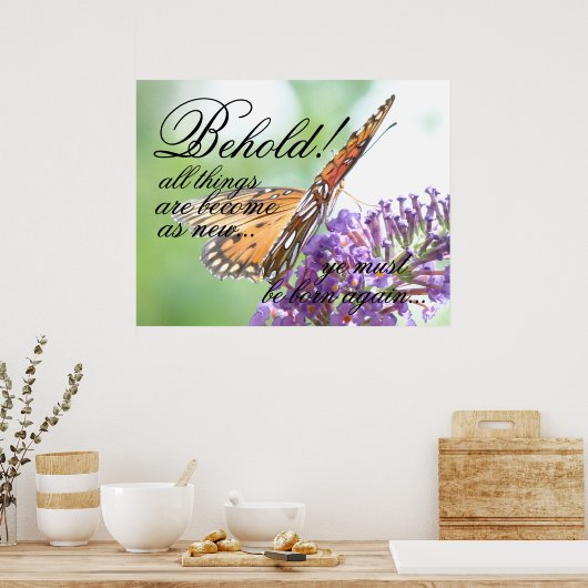 Geborenes Schmetterlingposter Poster (Küche)