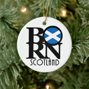 GEBORENES Schottland Keramik Ornament