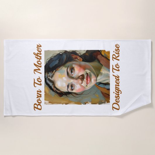 Geborenes Strandtuch von Mutter Zitat (Vorderseite)