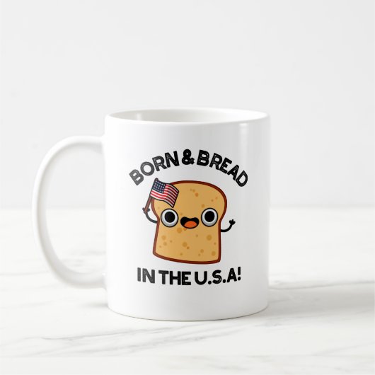 Geborenes und Brot in den USA Funny Food Pub Kaffeetasse (Links)