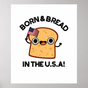 Geborenes und Brot in den USA Funny Food Pub Poster