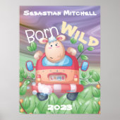Geborenes Wild Kids Room Poster mit Name & Year (Vorne)