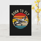 Geborenes zu Funny Pilot Flugzeug Karte (Gelbe Blume)