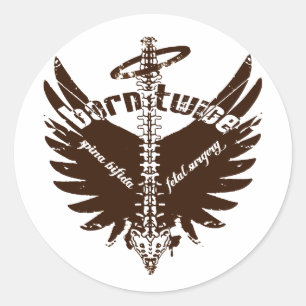 Geborenes zweimal Spina- Bifidafötale Runder Aufkleber