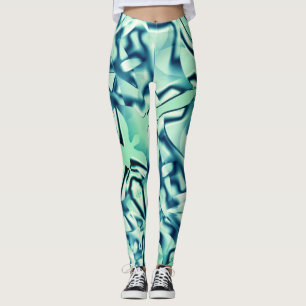 Geborgene, grünlich blaue Formen mit Minztönen Leggings