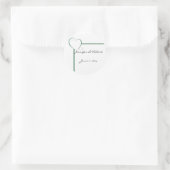 Geborgene Herzen in Emerald Green Runder Aufkleber (Tasche)