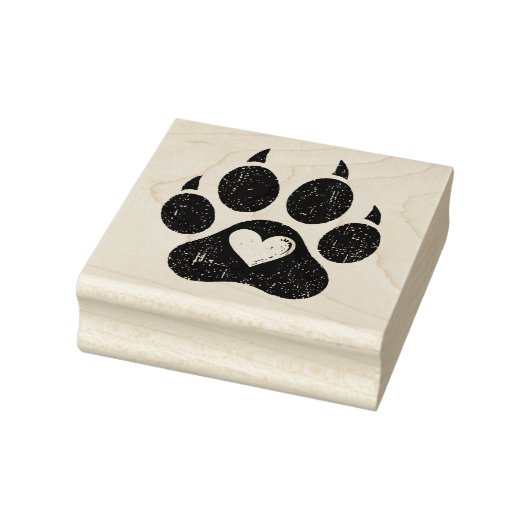 Geborgenes Herz in Hundepacken Druckholzkunst Brie Gummistempel (Stempel)