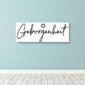 Geborgenheit, deutsches Wort, Sicherheit Leinwanddruck (Insitu (Holzboden))