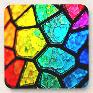 Geborstene Regenbogen-Glasmalerei-Kunst Getränkeuntersetzer