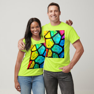 Geborstene Regenbogen-Glasmalerei-Kunst T-Shirt