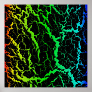 Geborstene Weltraumlava - Regenbogen RYGCB Poster