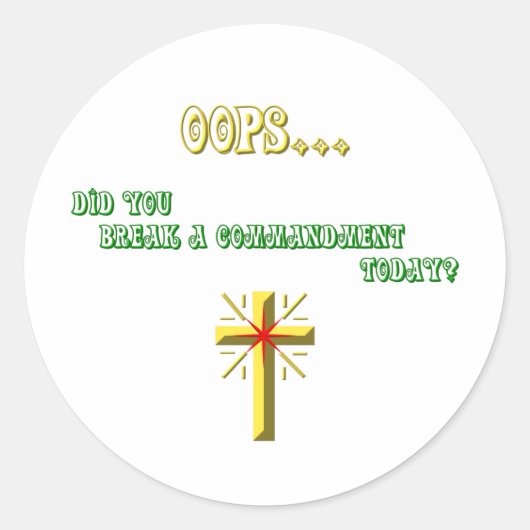 Gebot-Christliche Runder Aufkleber (Vorderseite)