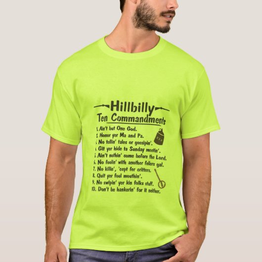 Gebote des Hinterwäldlers 10 T-Shirt (Vorderseite)