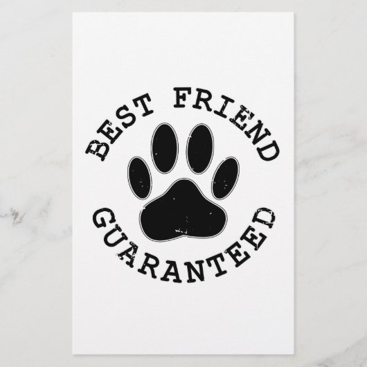 Geboten Hund Paw Bester Freund garantiert Briefpapier (Vorderseite)