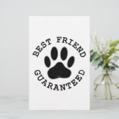 Geboten Hund Paw Bester Freund garantiert Briefpapier (Stehend Vorderseite)
