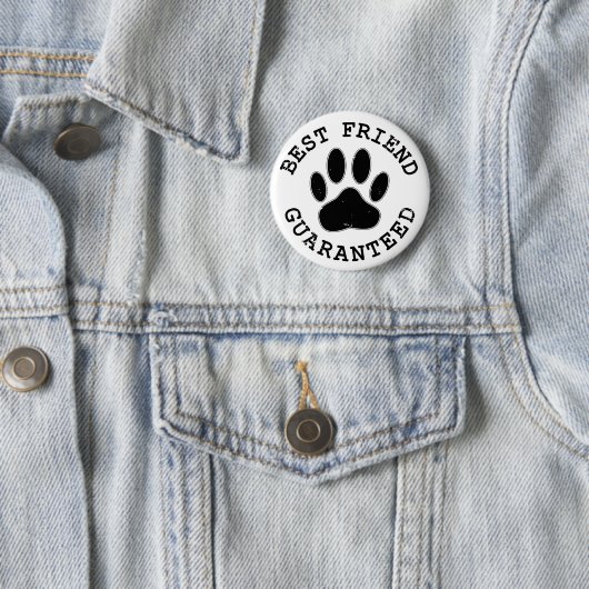 Geboten Hund Paw Bester Freund garantiert Button (Beispiel)