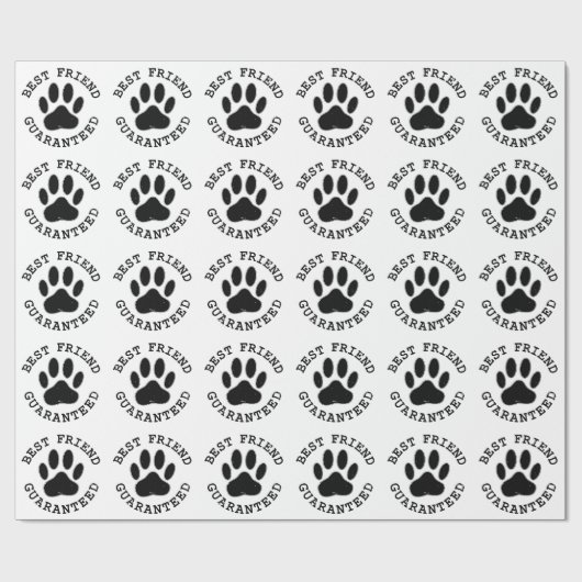 Geboten Hund Paw Bester Freund garantiert Geschenkpapier (Flach)